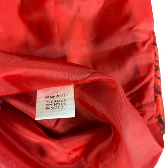 Design by Olivia Vest Women Size Large Red Jacquard Paisley 3 Button Waistcoat - Picture 9 of 12